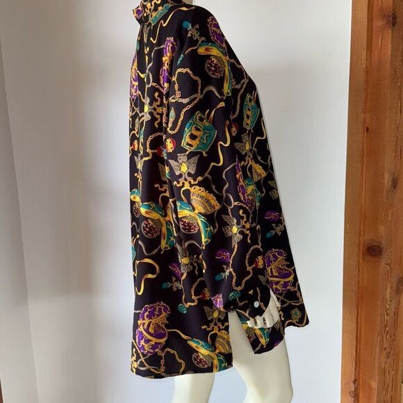 NOTATIONS WOMAN Women’s Black Faberge Egg Jewel Print Tunic Shirt Top 2X - Picture 7 of 14